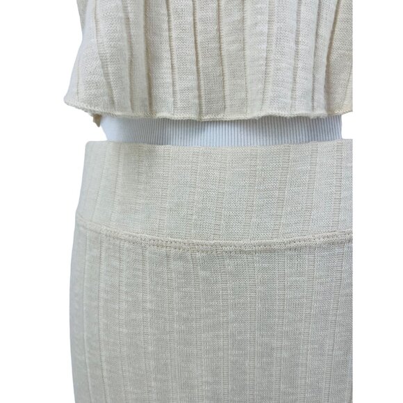 NWOT Free People Knit Co-Ord Top Maxi Skirt Set • Coastal Soft Girl Minimalist L - Picture 4 of 16